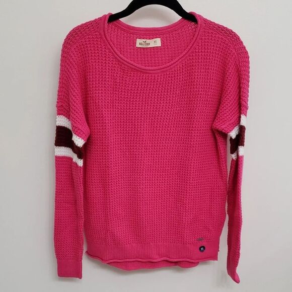 Hollister Waffle Knit Hi Low Long Sleeve Sweater Sz XS - Picture 1 of 5